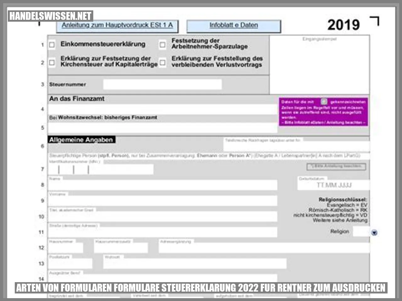 Bild von Formularen für die Steuererklärung