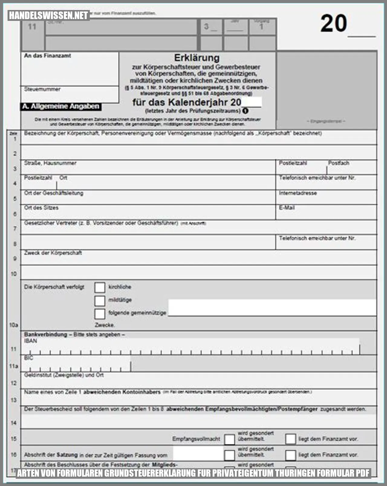 Arten von Formularen grundsteuererklarung fur privateigentum thuringen formular pdf