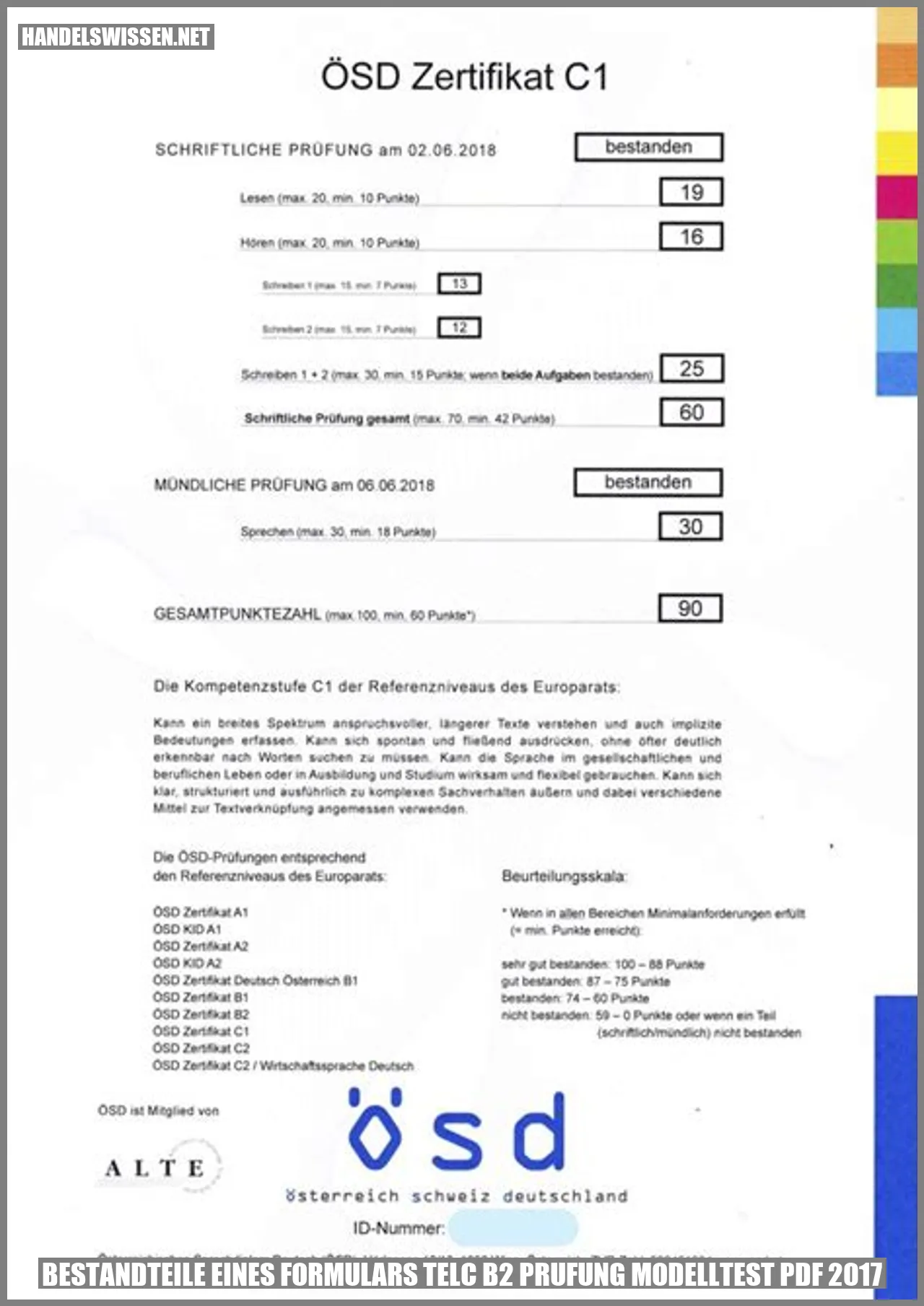 Bestandteile eines Formulars Telc B2 Prüfung Modelltest PDF 2017