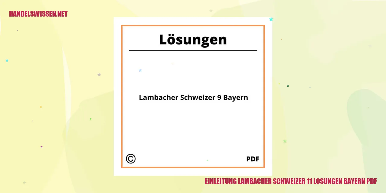 Einleitung Lambacher Schweizer 11 Lösungen Bayern PDF