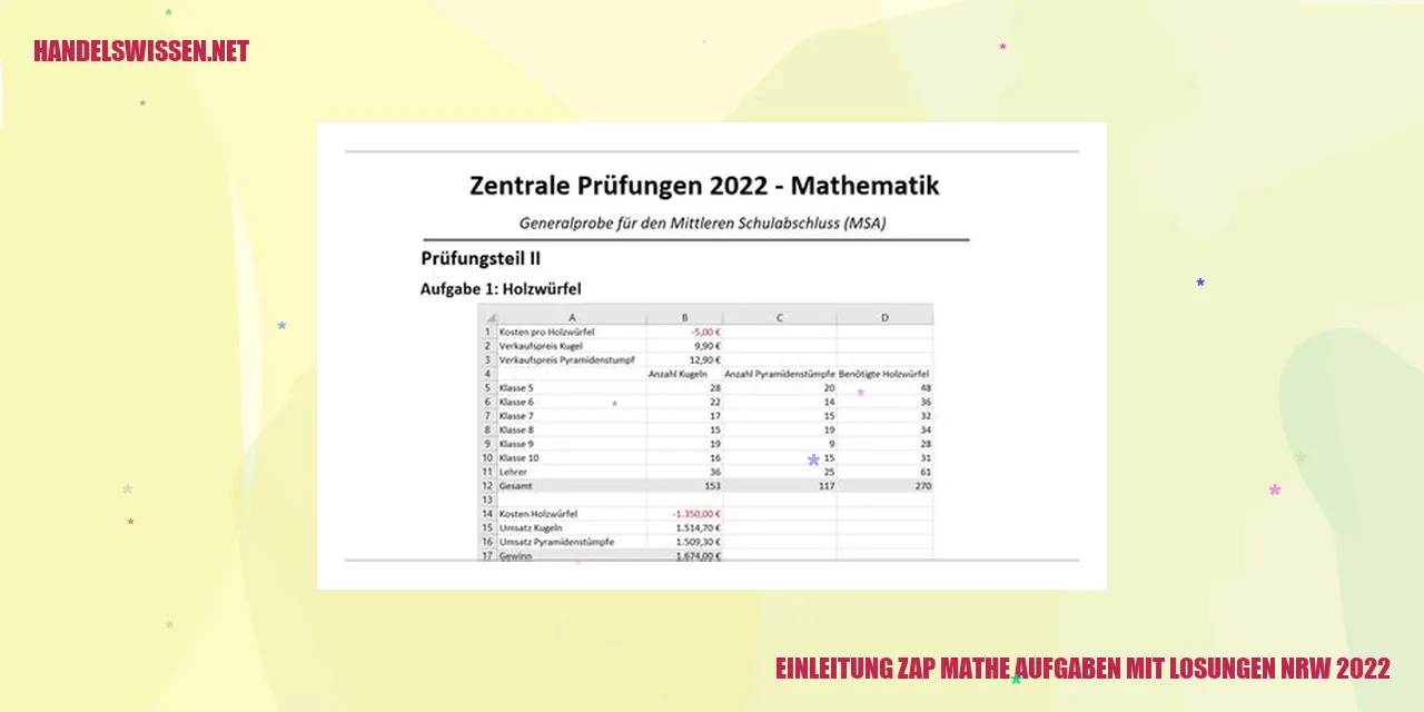 Einleitung zap mathe aufgaben mit losungen nrw 2022