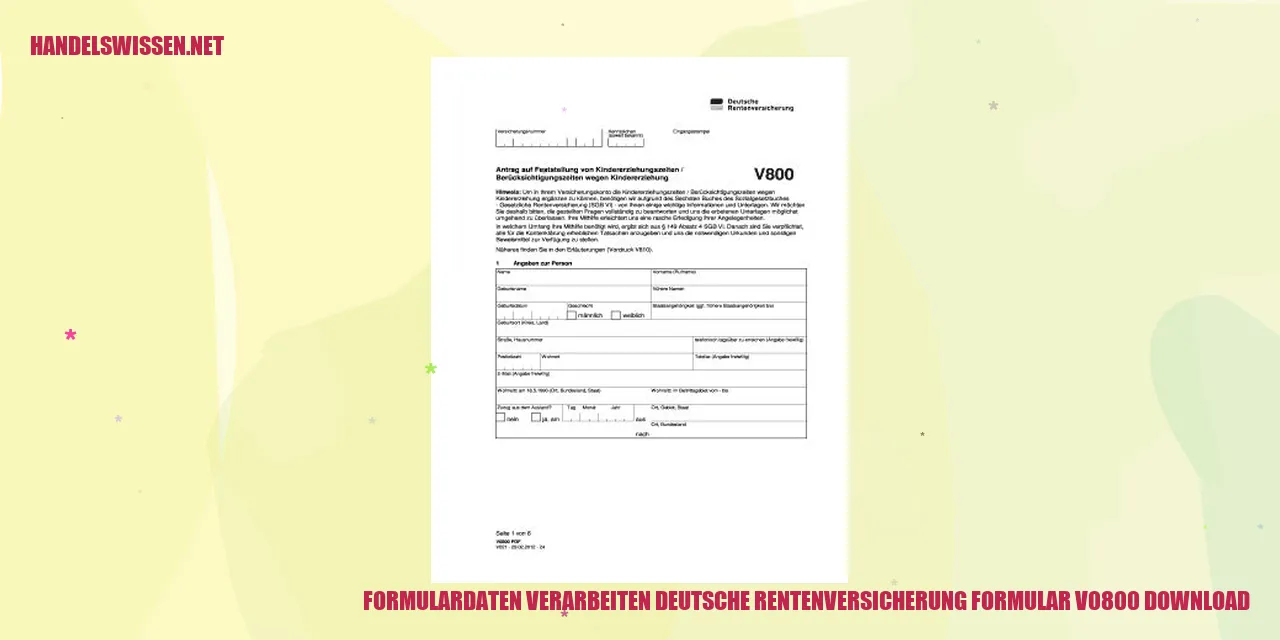 Formular v0800 der Deutschen Rentenversicherung herunterladen