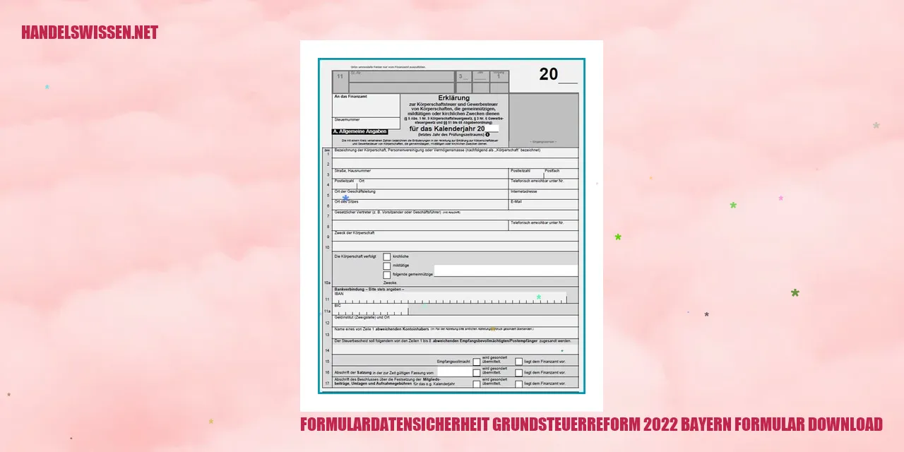 Formulardatensicherheit Grundsteuerreform 2022 Bayern Formular Download