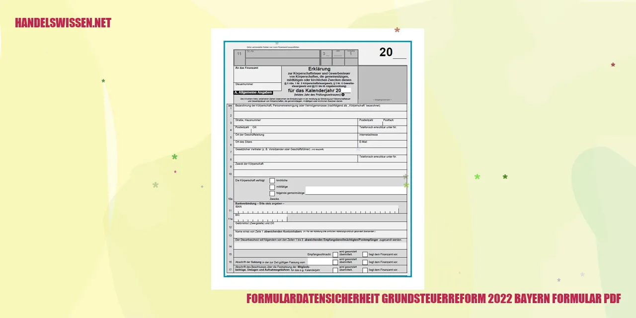Formulardatensicherheit Grundsteuerreform 2022 Bayern Formular PDF