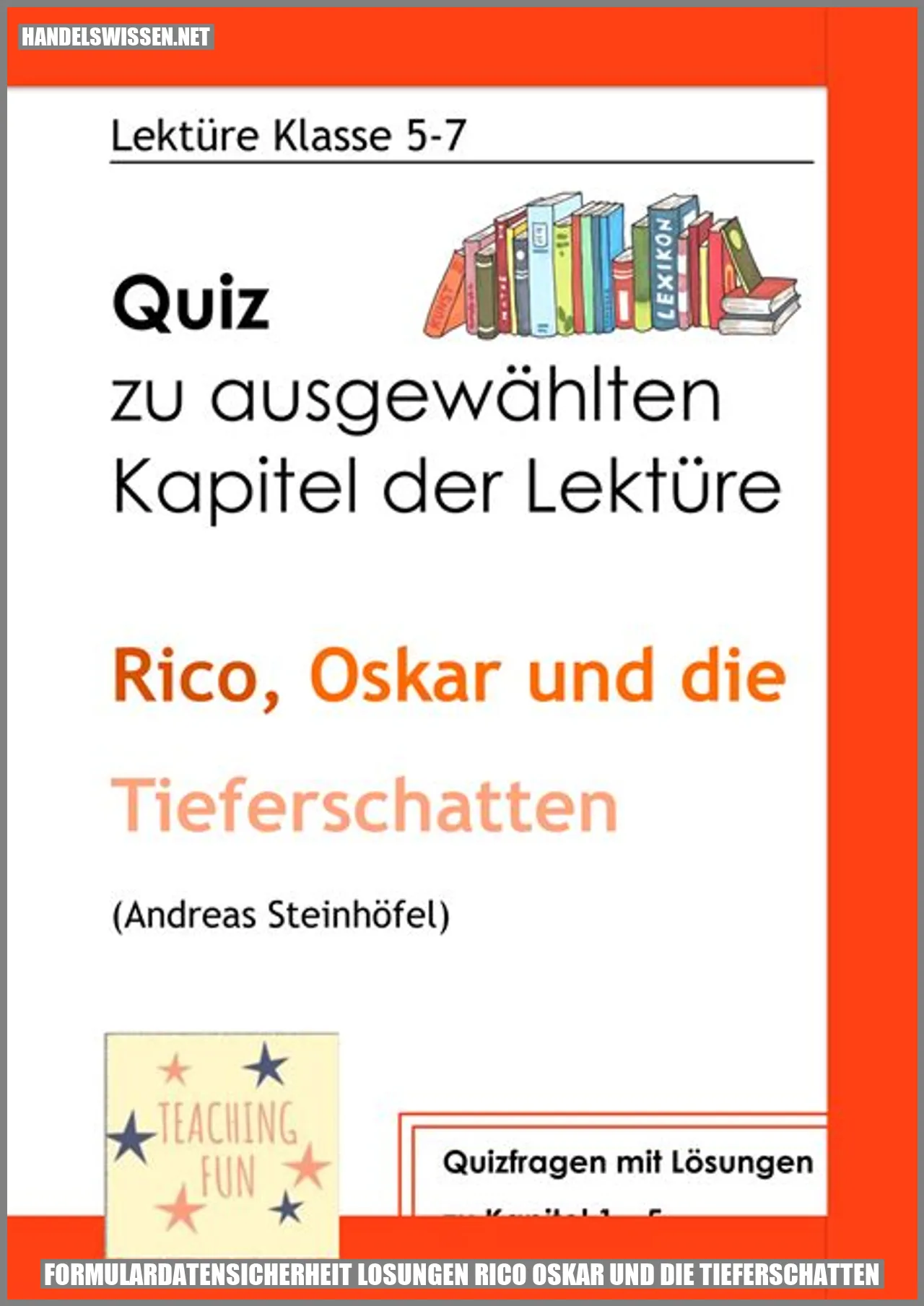 Formulardatensicherheit Lösungen in Rico, Oskar und die Tieferschatten
