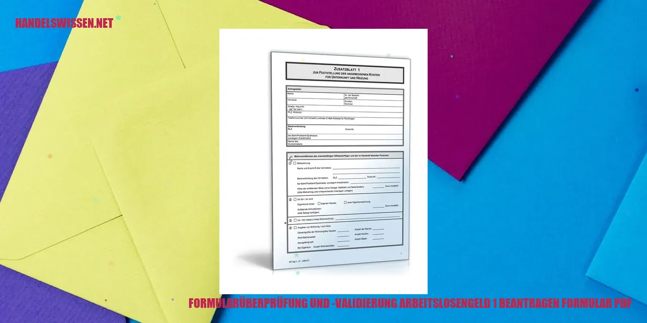 Formularüberprüfung und -validierung arbeitslosengeld 1 beantragen formular pdf