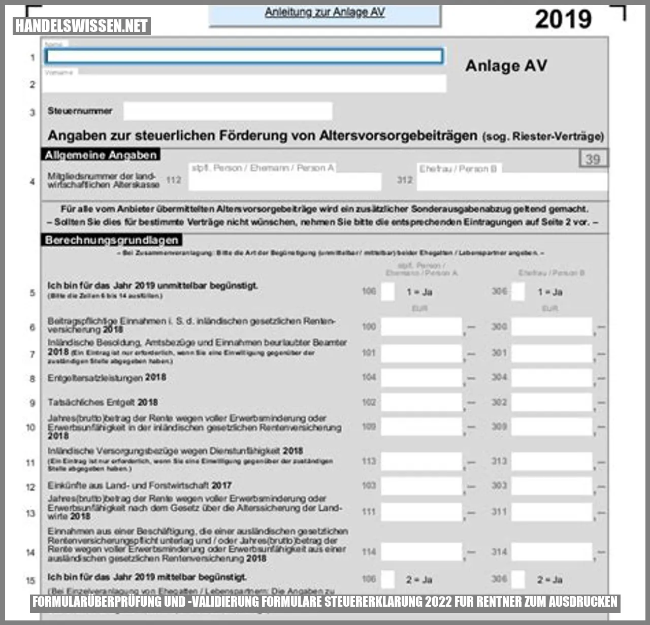 Formularüberprüfung und -validierung formulare steuererklarung 2022 fur rentner zum ausdrucken