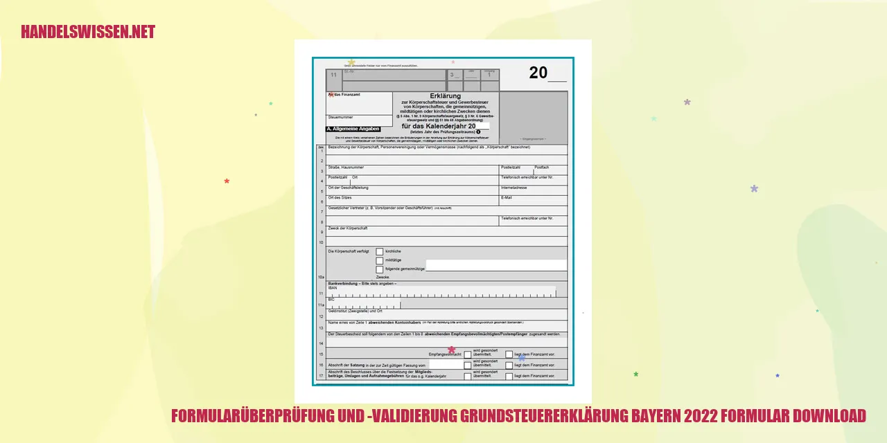 Formularüberprüfung und -validierung Grundsteuererklärung Bayern 2022 Formular Download