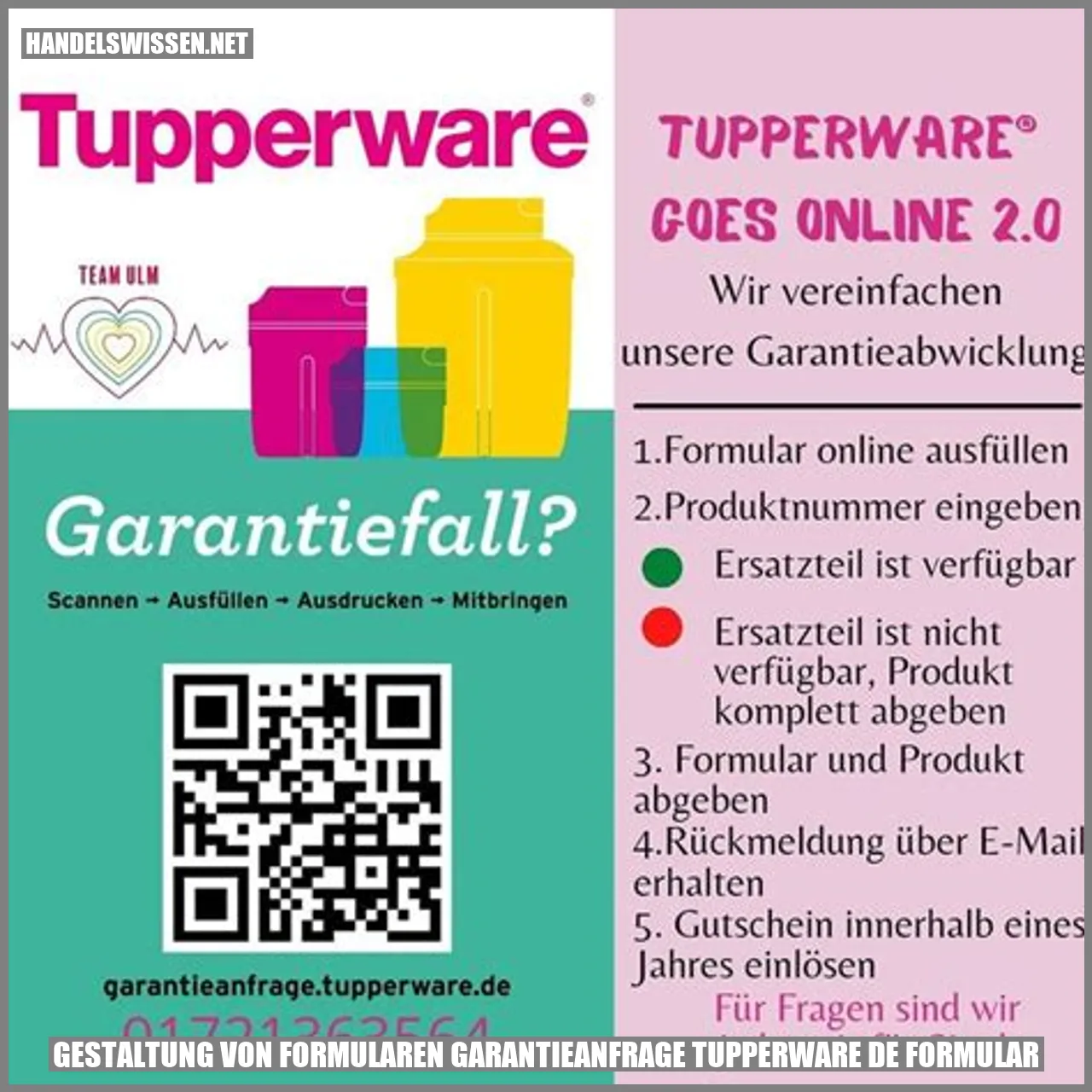 Formulare für Tupperwares Garantieanfragen