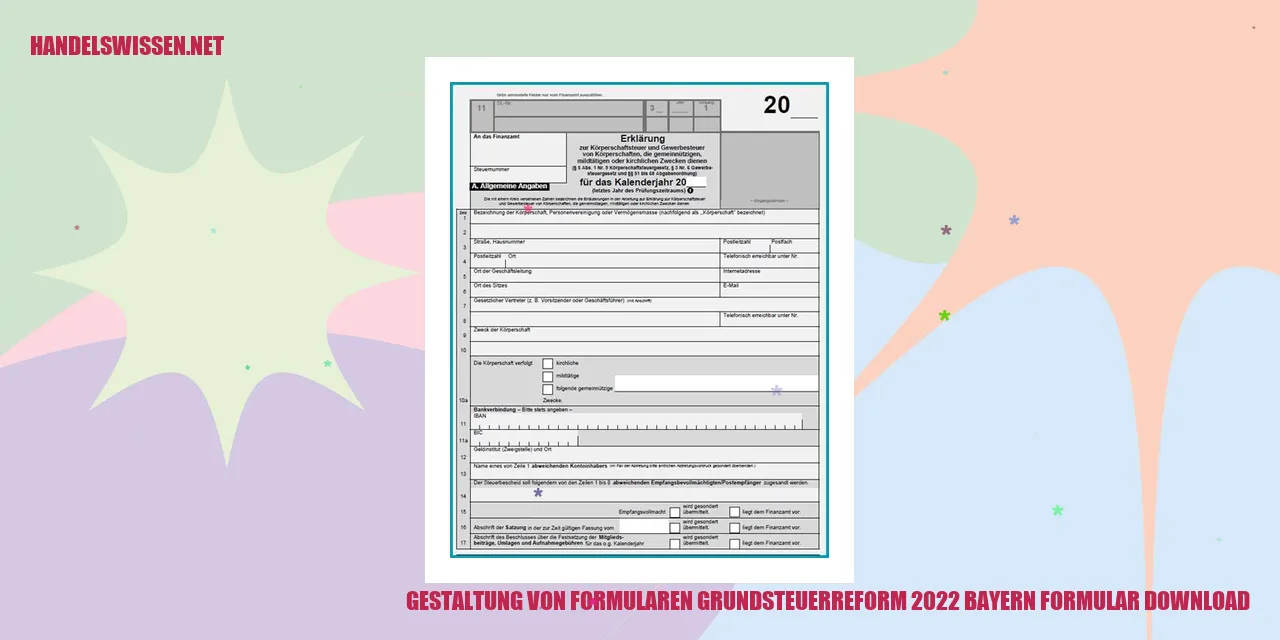 Gestaltung von Formularen grundsteuerreform 2022 bayern formular download
