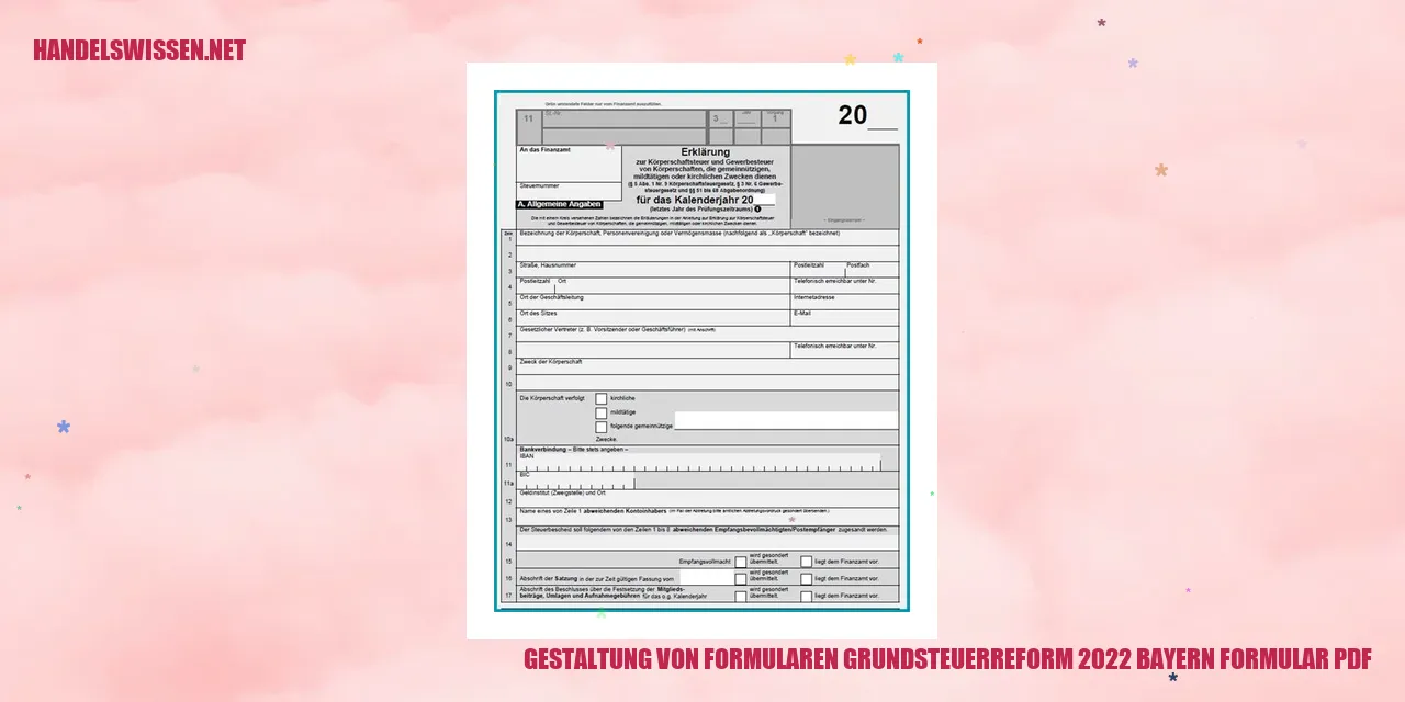 Gestaltung von Formularen Grundsteuerreform 2022 Bayern Formular PDF