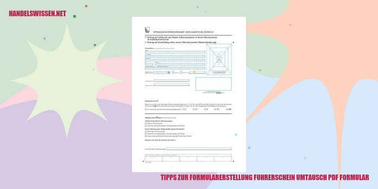 Tipps für das Erstellen eines Umtausch-PDF-Formulars für den Führerschein